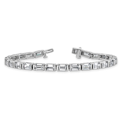 14K White Gold Ctw Vs+ F+ Lab Grown Emerald Diamond Tennis Bracelet