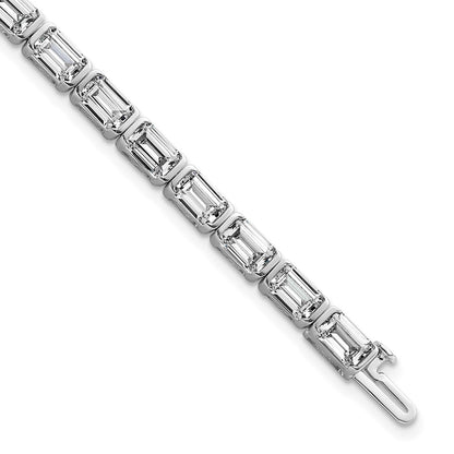 14K White Gold Ctw Vs+ F+ Lab Grown Emerald Diamond Tennis Bracelet