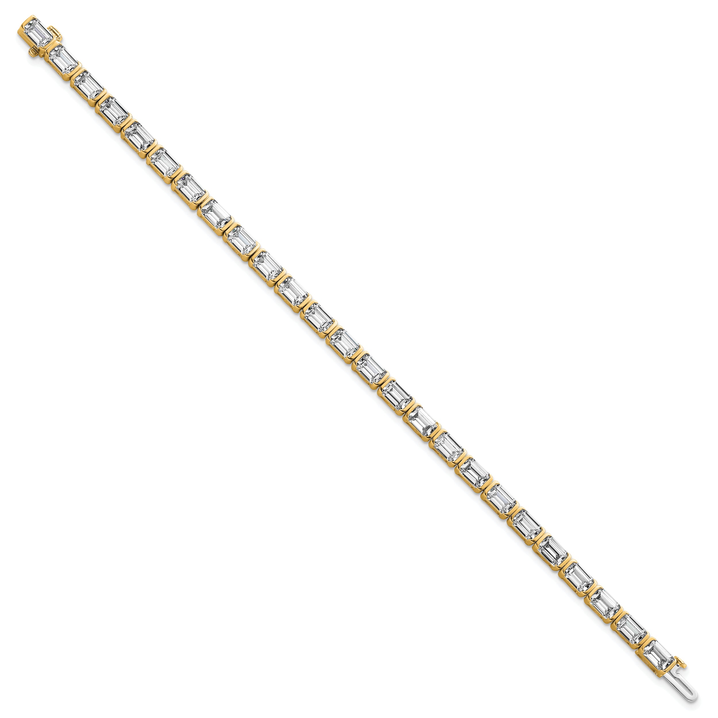14K Yellow Gold Ctw Vs/Si+ G+ Lab Grown Emerald Diamond Tennis Bracelet