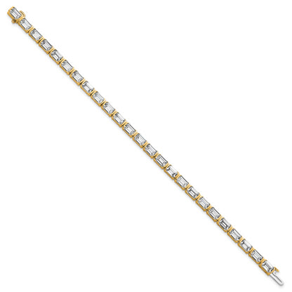 14K Yellow Gold Ctw Vs/Si+ G+ Lab Grown Emerald Diamond Tennis Bracelet