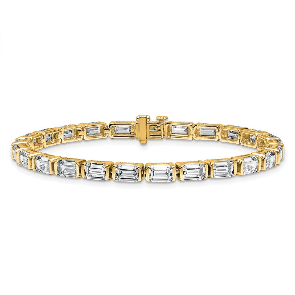14K Yellow Gold Certified Ctw Vs/Si Fgh Lab Grown Emerald Diamond Tennis Bracelet