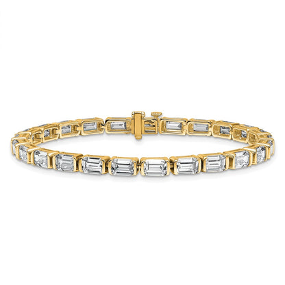 14K Yellow Gold Certified Ctw Vs/Si Fgh Lab Grown Emerald Diamond Tennis Bracelet