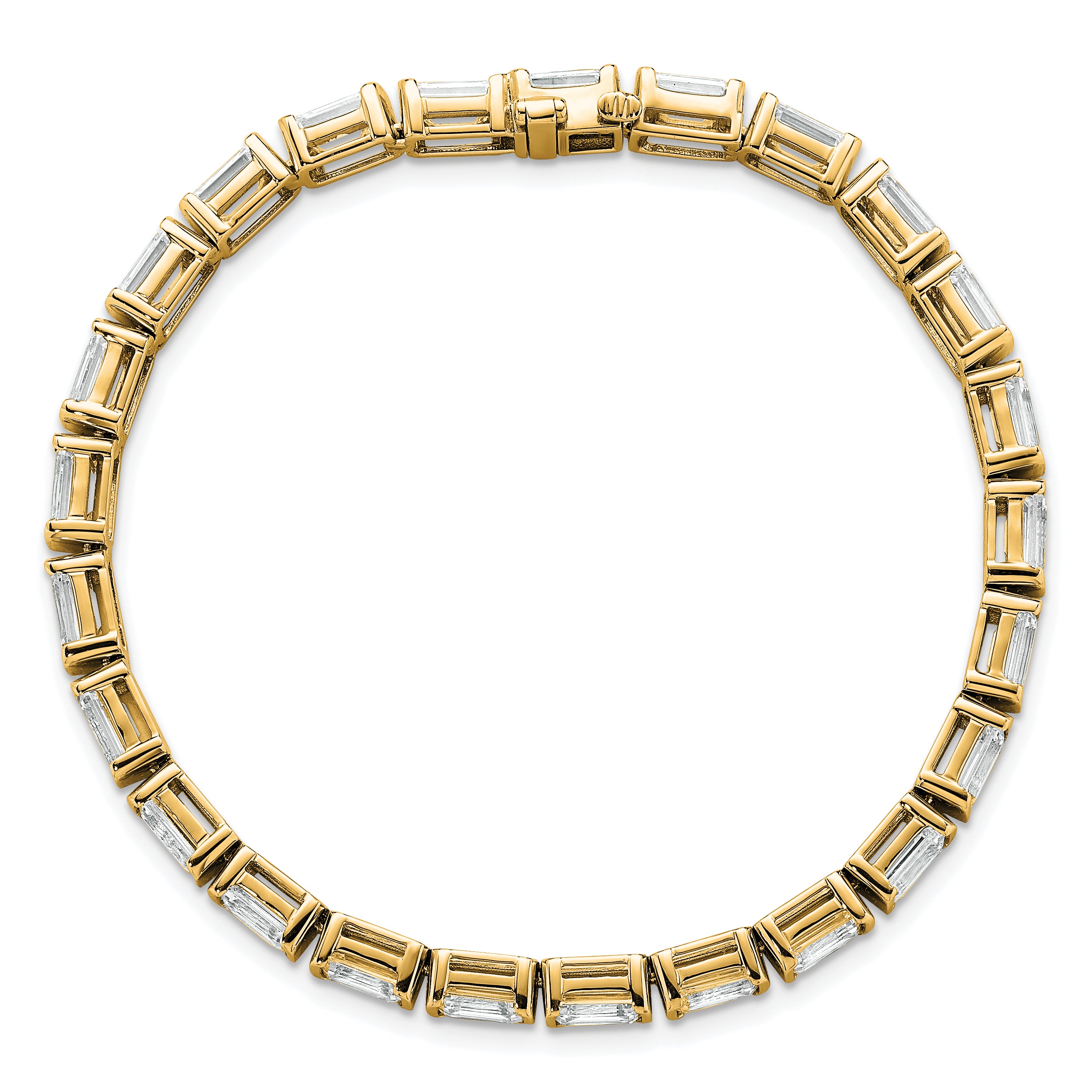 14K Yellow Gold Ctw Vs/Si+ G+ Lab Grown Emerald Diamond Tennis Bracelet