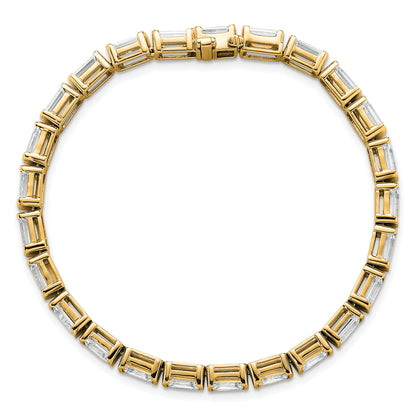 14K Yellow Gold Ctw Vs/Si+ G+ Lab Grown Emerald Diamond Tennis Bracelet