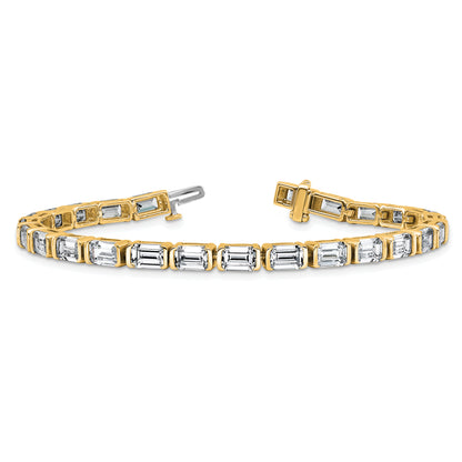 14K Yellow Gold Ctw Vs/Si+ G+ Lab Grown Emerald Diamond Tennis Bracelet