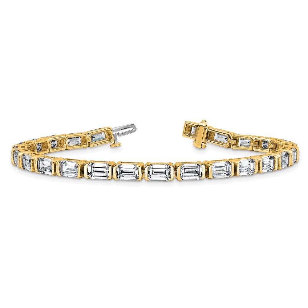 14K Yellow Gold Ctw Vs+ F+ Lab Grown Emerald Diamond Tennis Bracelet