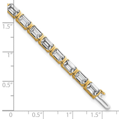 14K Yellow Gold Ctw Vs/Si+ G+ Lab Grown Emerald Diamond Tennis Bracelet