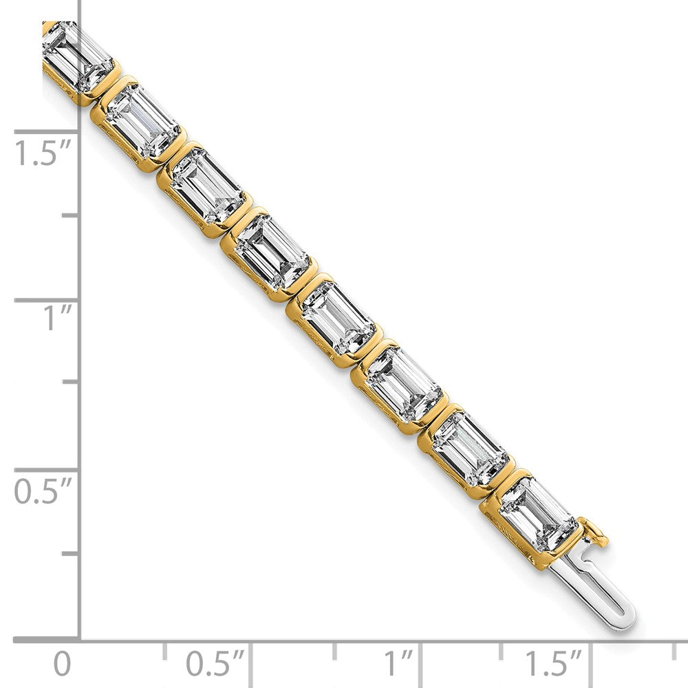 14K Yellow Gold Certified Ctw Vs/Si Fgh Lab Grown Emerald Diamond Tennis Bracelet