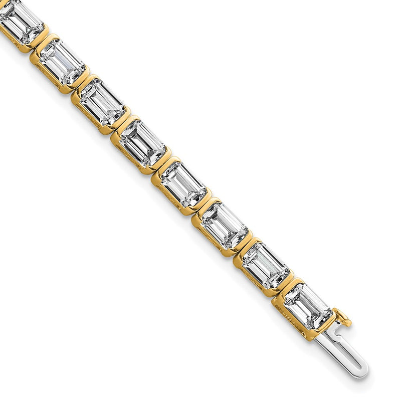 14K Yellow Gold Certified Ctw Vs/Si Fgh Lab Grown Emerald Diamond Tennis Bracelet