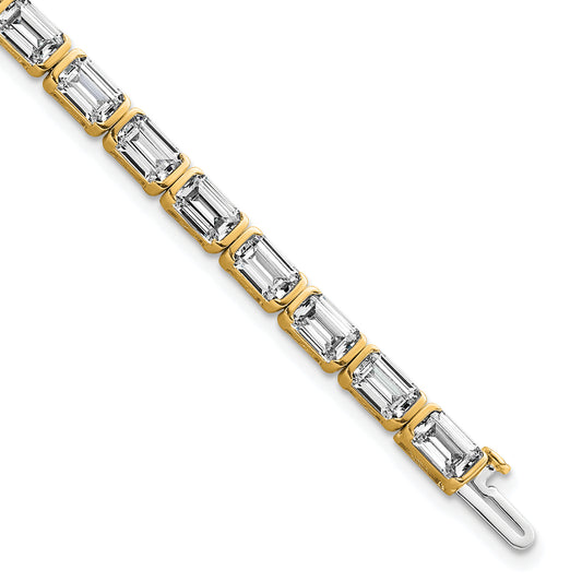 14K Yellow Gold Ctw Vs/Si+ G+ Lab Grown Emerald Diamond Tennis Bracelet