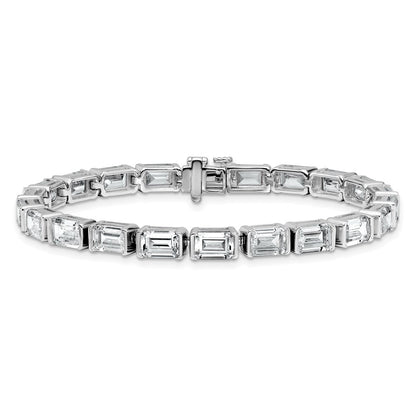 14K White Gold Ctw Vs/Si+ G+ Lab Grown Emerald Diamond Tennis Bracelet