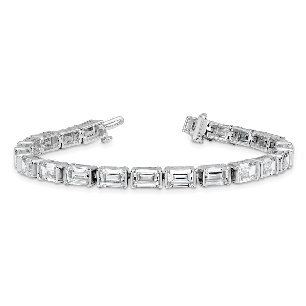 14K White Gold Ctw Vs/Si+ G+ Lab Grown Emerald Diamond Tennis Bracelet