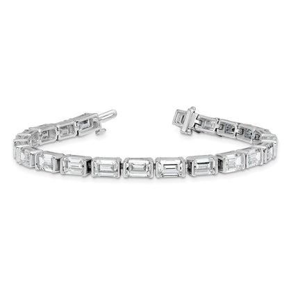 14K White Gold Ctw Vs/Si+ G+ Lab Grown Emerald Diamond Tennis Bracelet