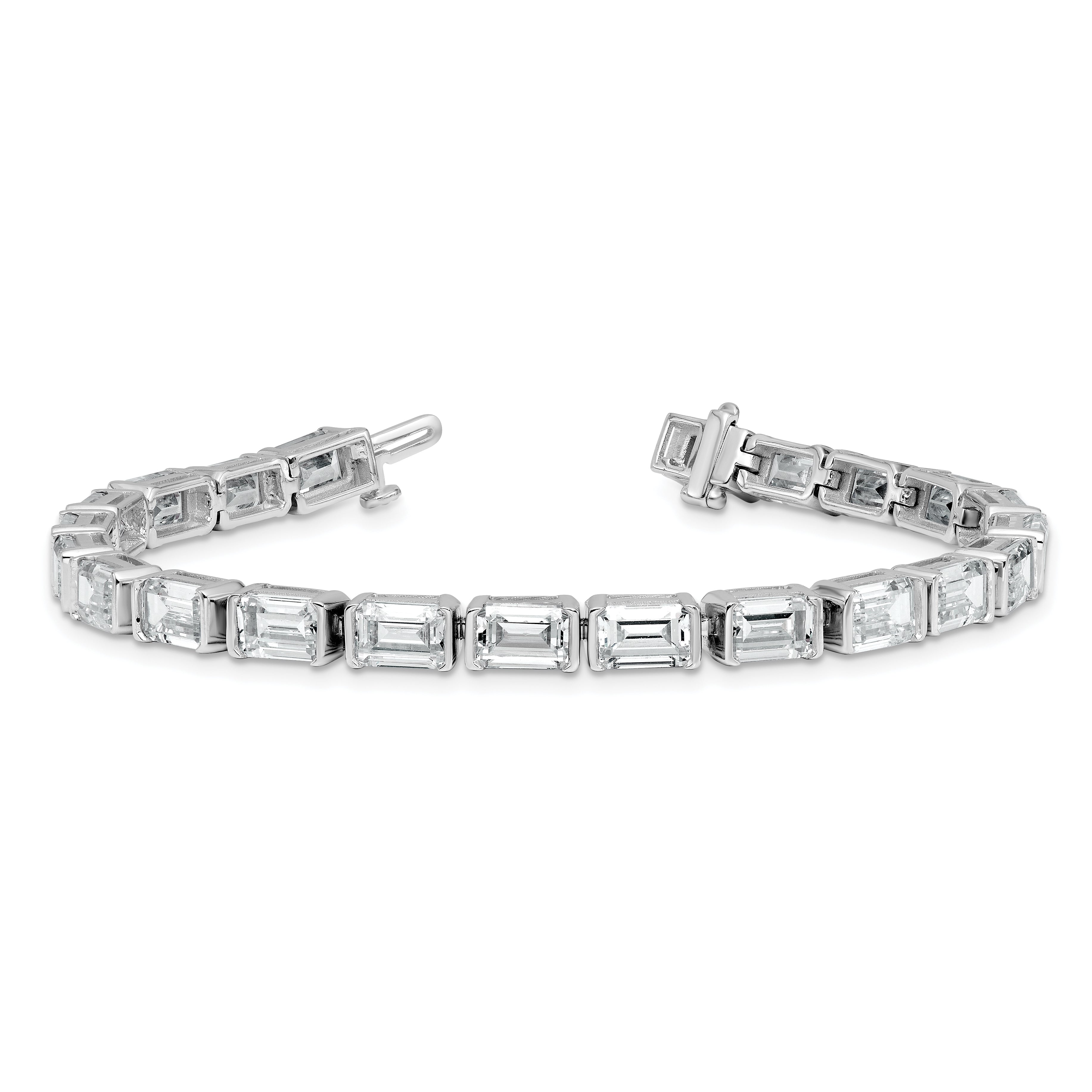 14K White Gold Ctw Vs/Si+ G+ Lab Grown Emerald Diamond Tennis Bracelet