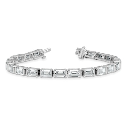 14K White Gold Ctw Vs/Si+ G+ Lab Grown Emerald Diamond Tennis Bracelet