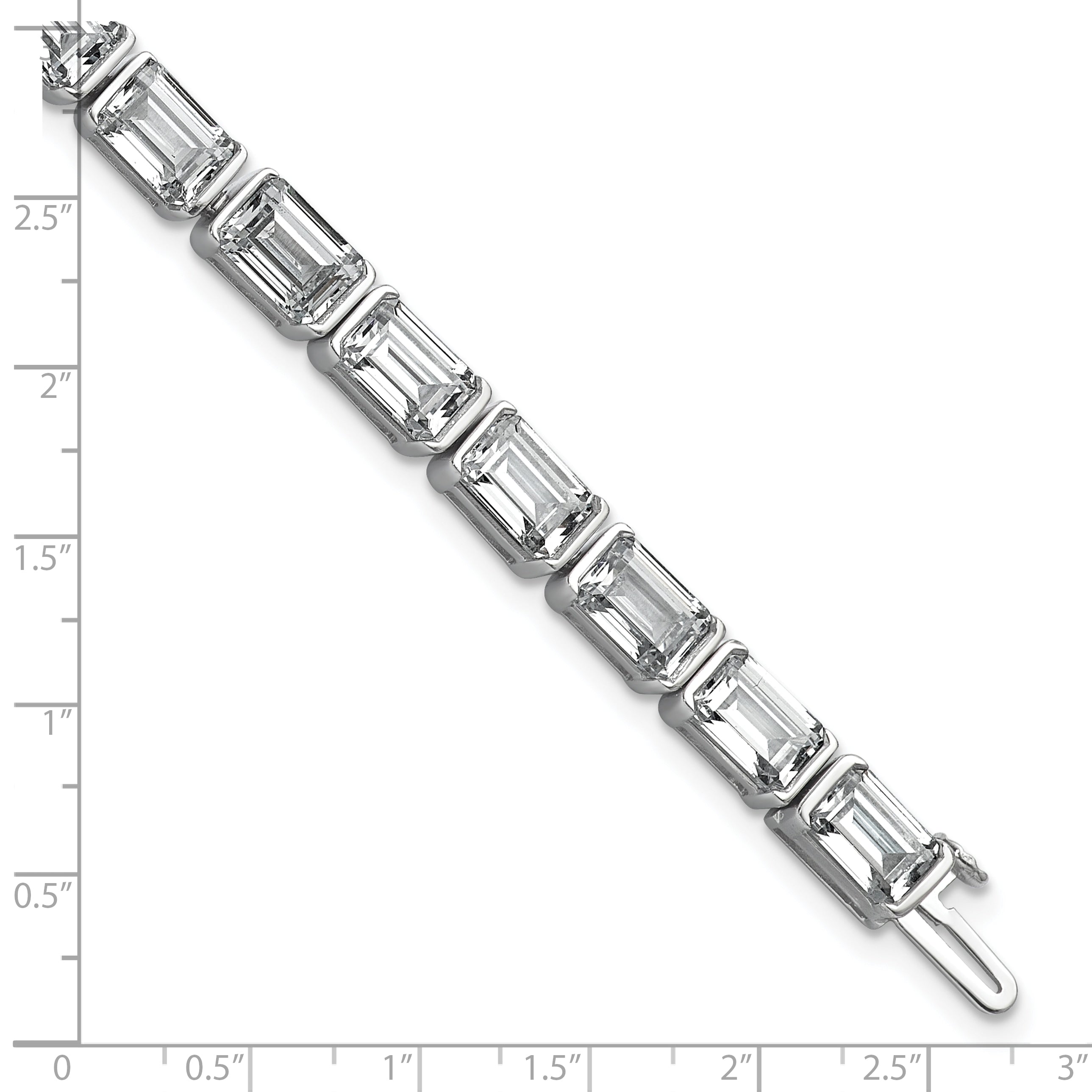 14K White Gold Ctw Vs/Si+ G+ Lab Grown Emerald Diamond Tennis Bracelet