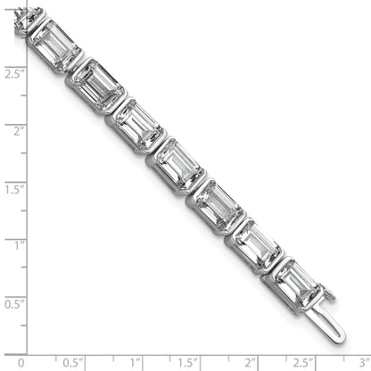 14K White Gold Ctw Vs/Si+ G+ Lab Grown Emerald Diamond Tennis Bracelet