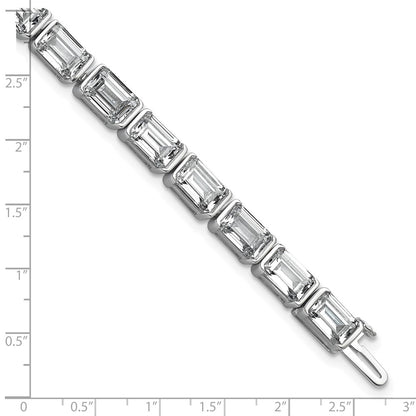 14K White Gold Certified Ctw Vs/Si Fgh Lab Grown Emerald Diamond Tennis Bra