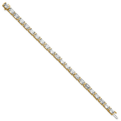 14K Yellow Gold Certified Ctw Vs/Si Fgh Lab Grown Emerald Diamond Tennis Bracelet
