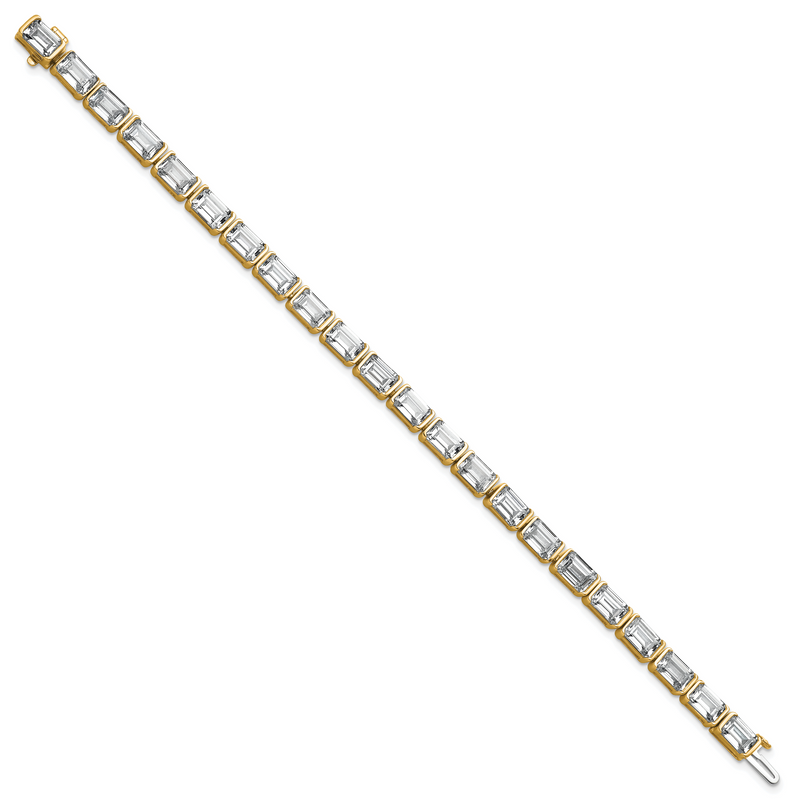 14K Yellow Gold Certified Ctw Vs/Si Fgh Lab Grown Emerald Diamond Tennis Bracelet