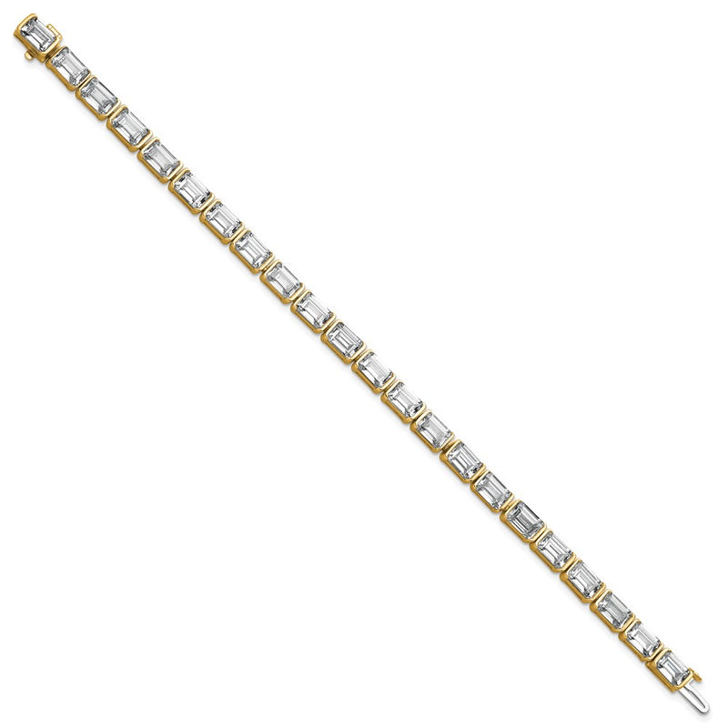 14K Yellow Gold Ctw Vs/Si+ G+ Lab Grown Emerald Diamond Tennis Bracelet