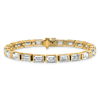 14K Yellow Gold Certified Ctw Vs/Si Fgh Lab Grown Emerald Diamond Tennis Bracelet