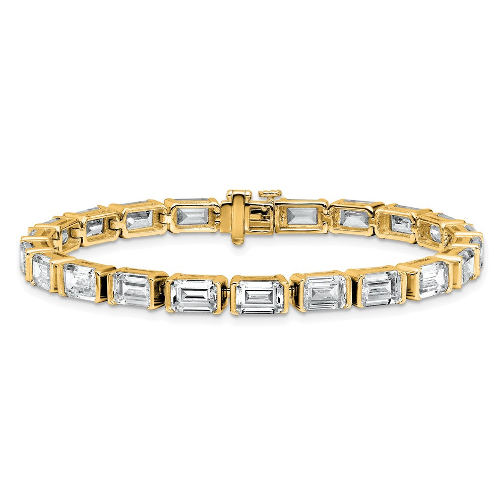 14K Yellow Gold Ctw Vs/Si+ G+ Lab Grown Emerald Diamond Tennis Bracelet