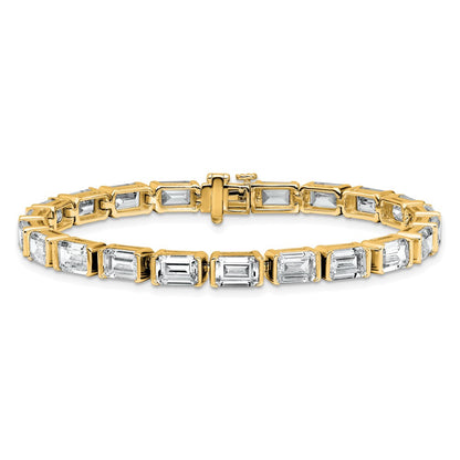 14K Yellow Gold Ctw Vs/Si+ G+ Lab Grown Emerald Diamond Tennis Bracelet