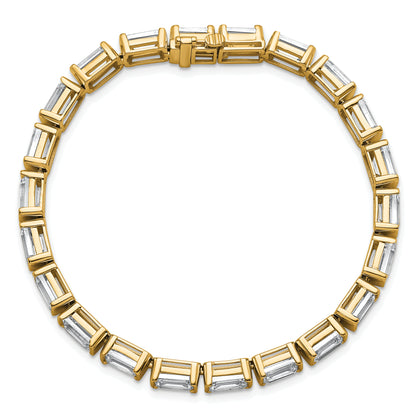 14K Yellow Gold Certified Ctw Vs/Si Fgh Lab Grown Emerald Diamond Tennis Bracelet