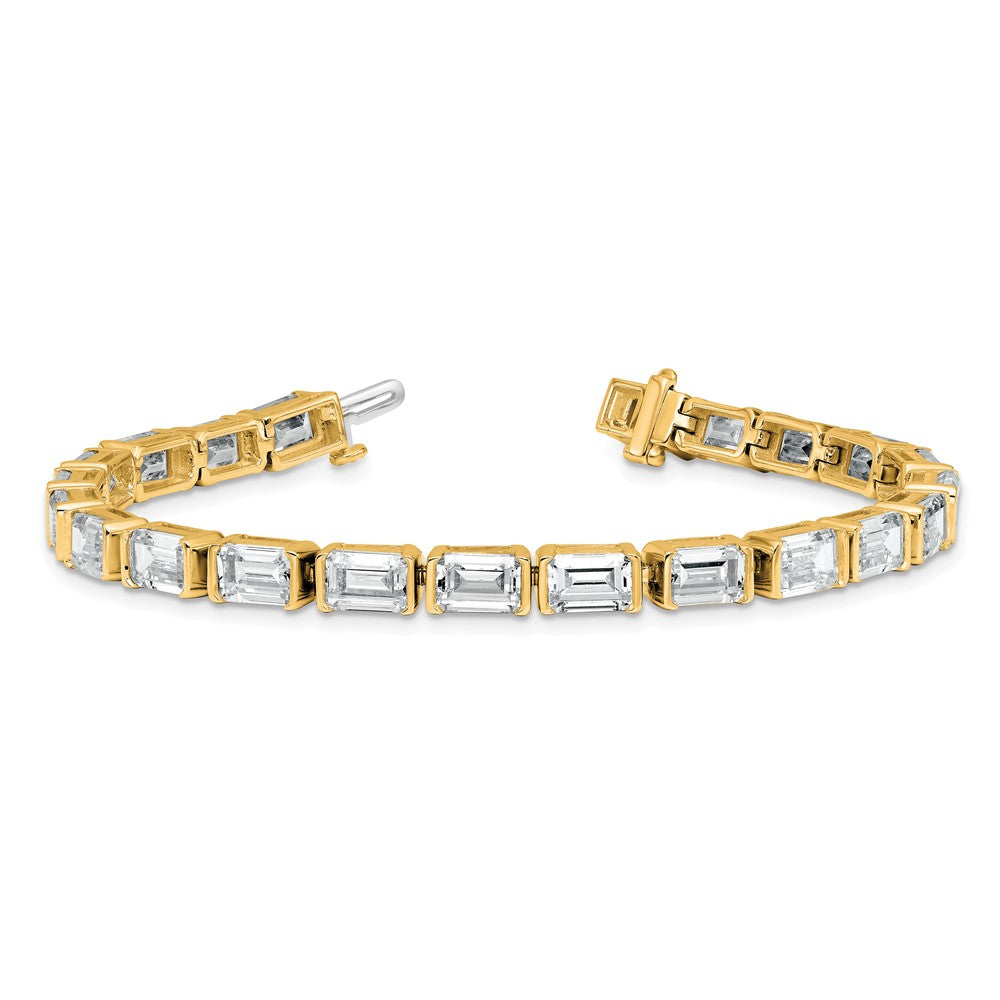 14K Yellow Gold Certified Ctw Vs Def Lab Grown Emerald Diamond Tennis Bracelet