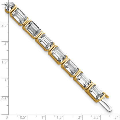 14K Yellow Gold Certified Ctw Vs/Si Fgh Lab Grown Emerald Diamond Tennis Bracelet