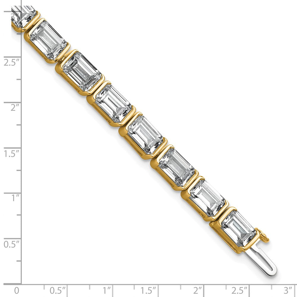 14K Yellow Gold Ctw Vs/Si+ G+ Lab Grown Emerald Diamond Tennis Bracelet