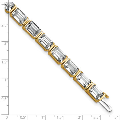 14K Yellow Gold Ctw Vs/Si+ G+ Lab Grown Emerald Diamond Tennis Bracelet