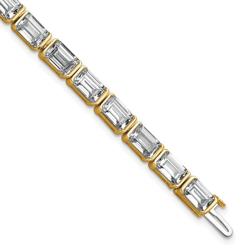 14K Yellow Gold Certified Ctw Vs Def Lab Grown Emerald Diamond Tennis Bracelet