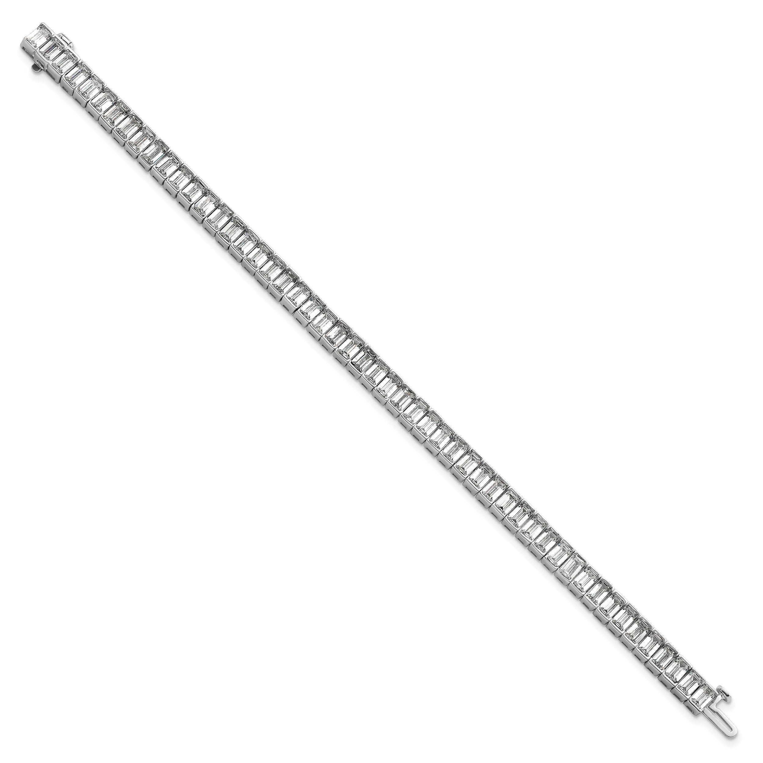 14K White Gold Ctw Vs+ F+ Lab Grown Emerald Diamond Tennis Bracelet