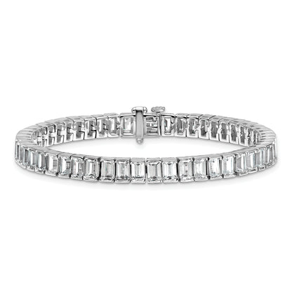 14K White Gold Ctw Vs+ F+ Lab Grown Emerald Diamond Tennis Bracelet