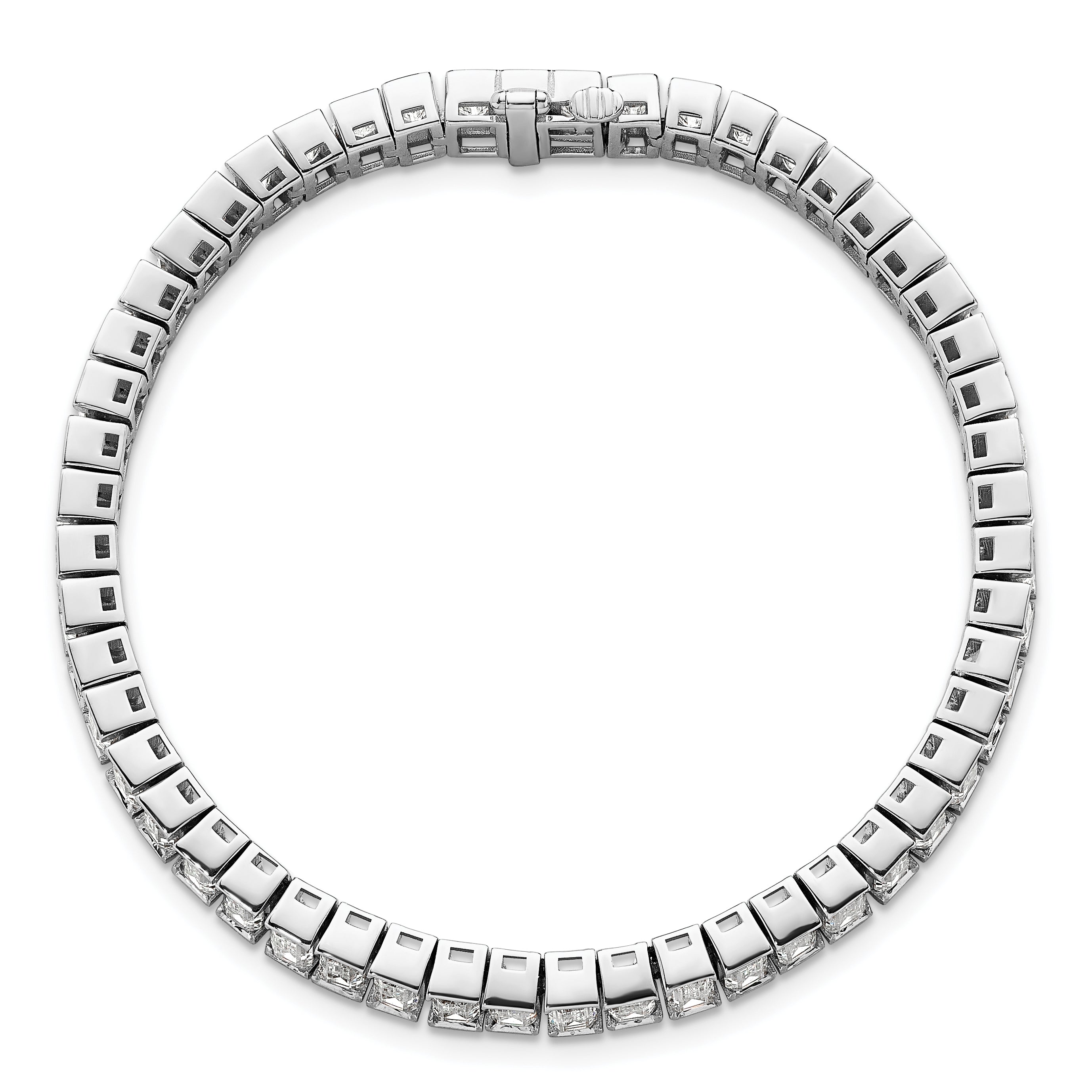 14K White Gold Ctw Vs+ F+ Lab Grown Emerald Diamond Tennis Bracelet