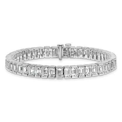 14K White Gold Ctw Vs+ F+ Lab Grown Emerald Diamond Tennis Bracelet