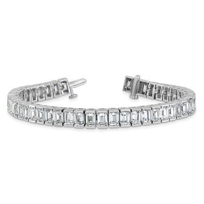 14K White Gold Ctw Vs+ F+ Lab Grown Emerald Diamond Tennis Bracelet