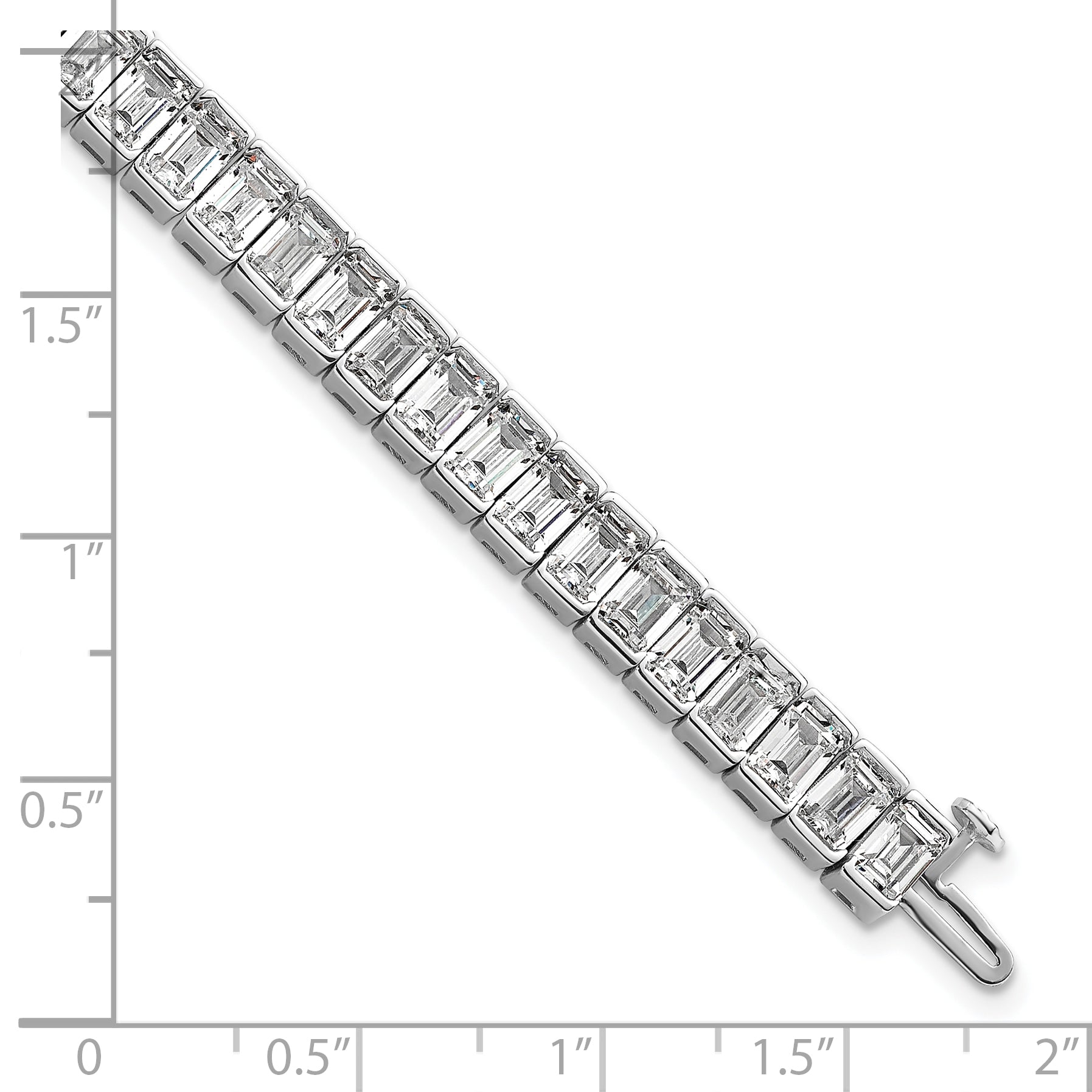 14K White Gold Ctw Vs+ F+ Lab Grown Emerald Diamond Tennis Bracelet