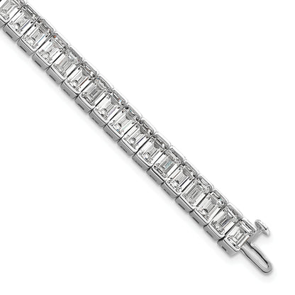14K White Gold Ctw Vs+ F+ Lab Grown Emerald Diamond Tennis Bracelet