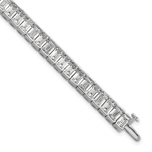 14K White Gold Ctw Vs+ F+ Lab Grown Emerald Diamond Tennis Bracelet
