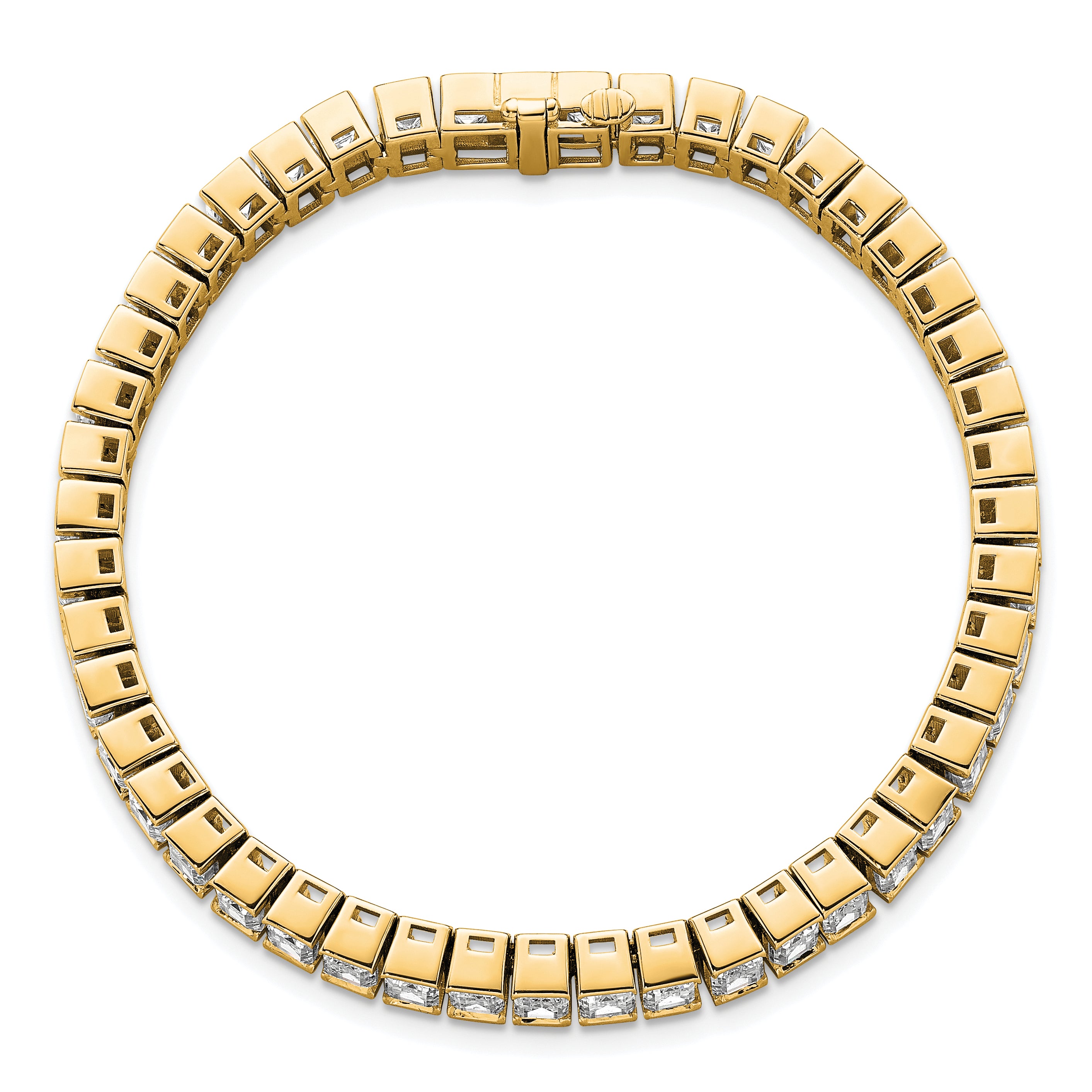 14K Yellow Gold Ctw Vs+ F+ Lab Grown Emerald Diamond Tennis Bracelet