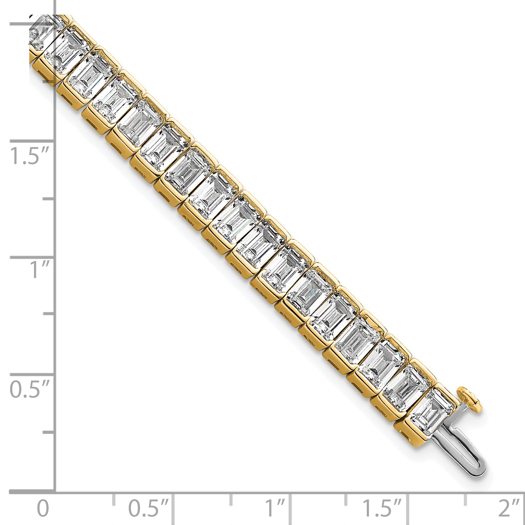 14K Yellow Gold Ctw Vs+ F+ Lab Grown Emerald Diamond Tennis Bracelet