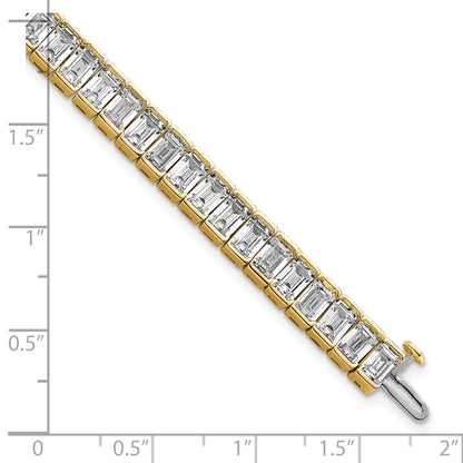 14K Yellow Gold Ctw Vs+ F+ Lab Grown Emerald Diamond Tennis Bracelet
