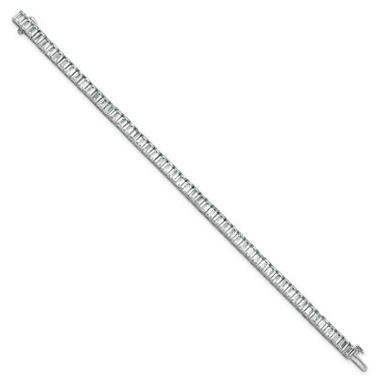14K White Gold Ctw Vs+ F+ Lab Grown Emerald Diamond Tennis Bracelet
