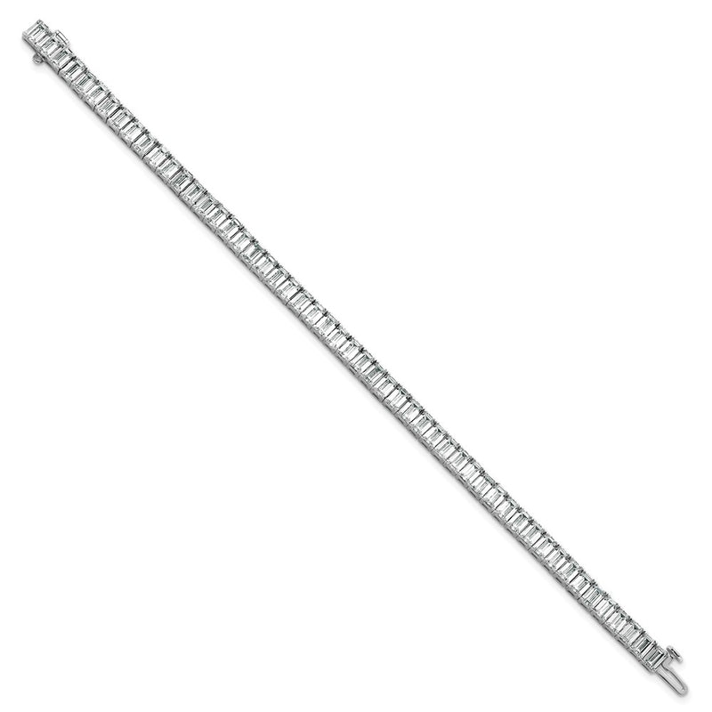 14K White Gold Ctw Vs/Si+ G+ Lab Grown Emerald Diamond Tennis Bracelet