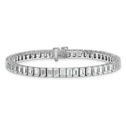 14K White Gold Ctw Vs+ F+ Lab Grown Emerald Diamond Tennis Bracelet