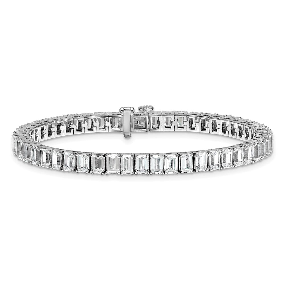 14K White Gold Certified Ctw Vs/Si Fgh Lab Grown Emerald Diamond Tennis Bra
