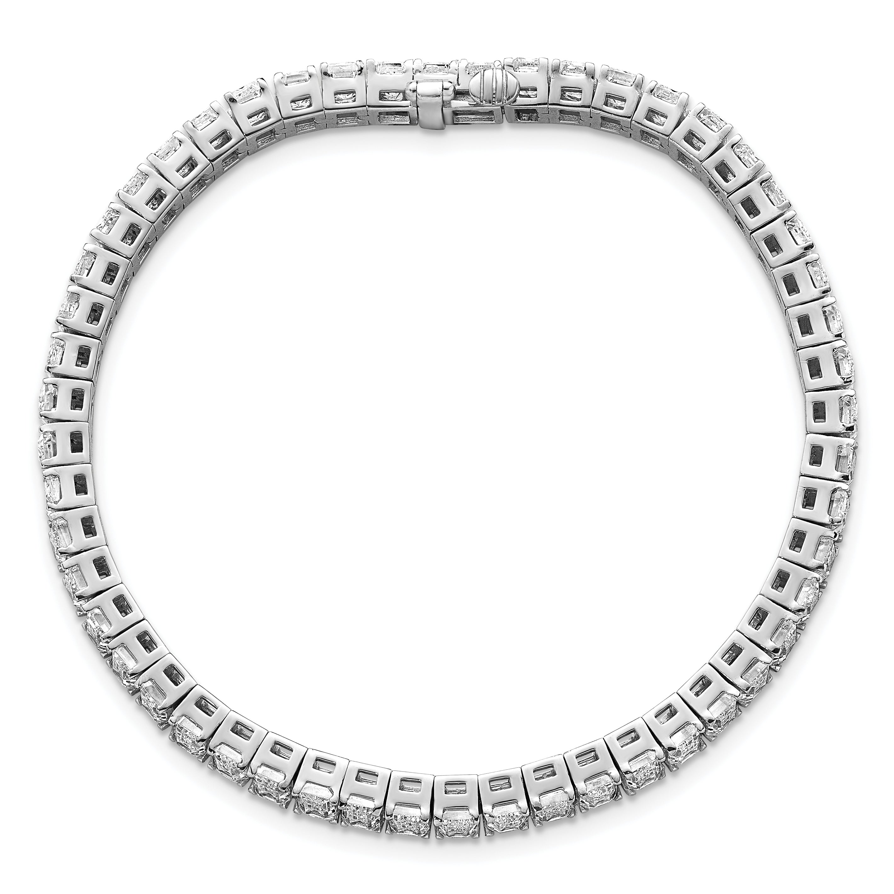 14K White Gold Ctw Vs+ F+ Lab Grown Emerald Diamond Tennis Bracelet